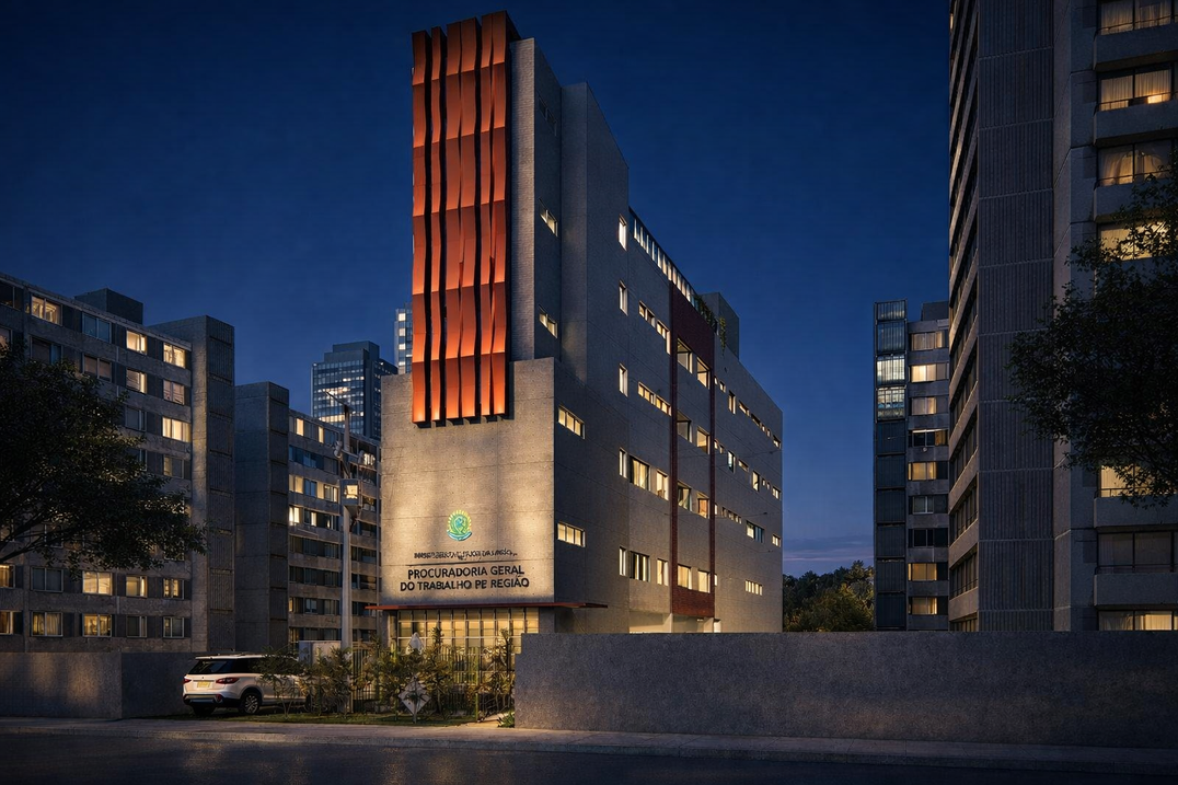 Render do edifício institucional da Procuradoria Geral do Trabalho 6ª Região